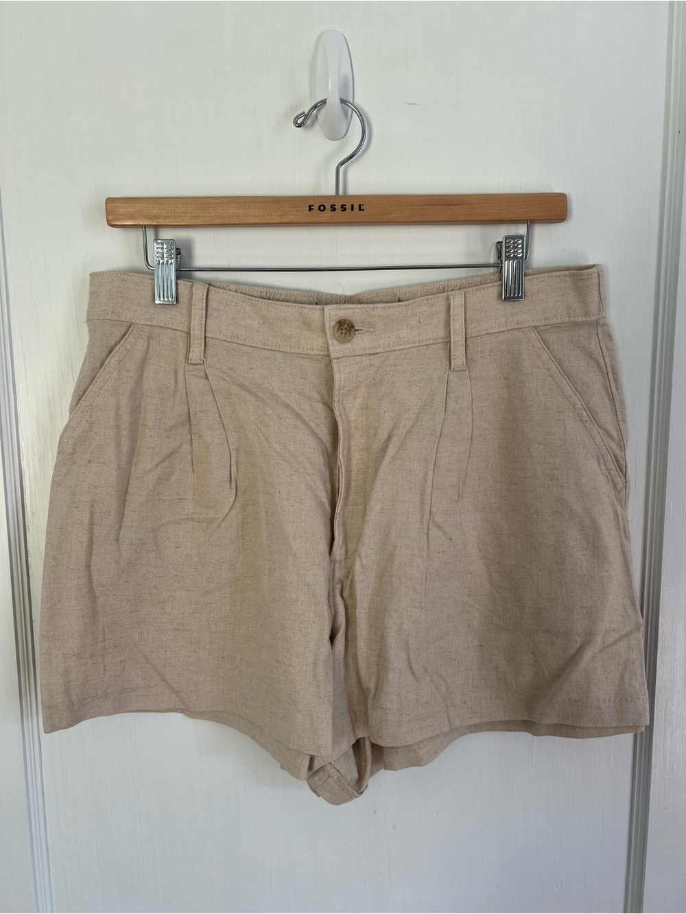 Hollister - Linen Shorts - Light Khaki